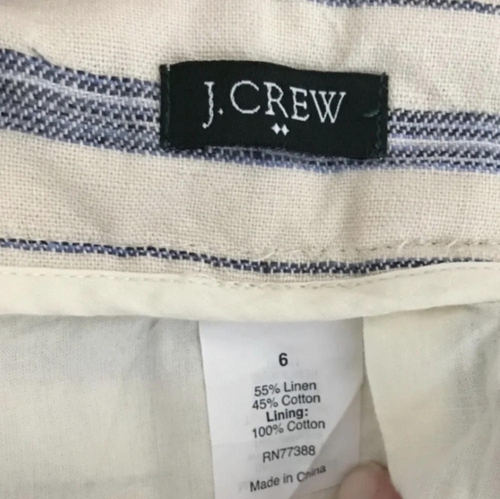 J. Crew Chambray Linen Stripe Paperbag Mini Skirt